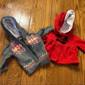 Carter's Red Hooded Coat with White Lining